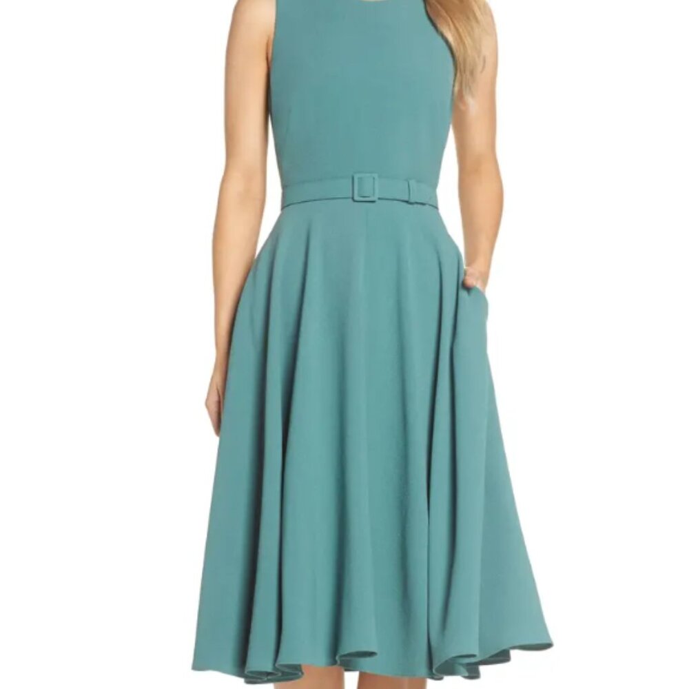 Gal Meets Glam Kaye Belted Fit & Flare Dress